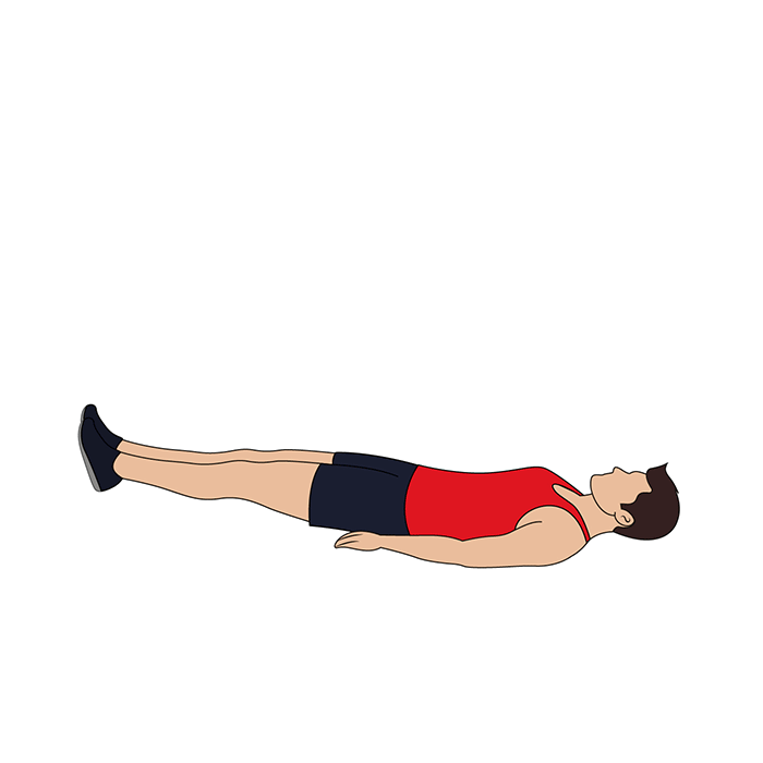 Supine double top leg raise